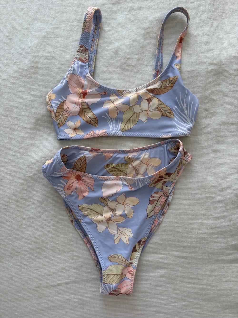 Skatie Floral Lilac and Pink Two-Piece Bikini — NEVER WORN**